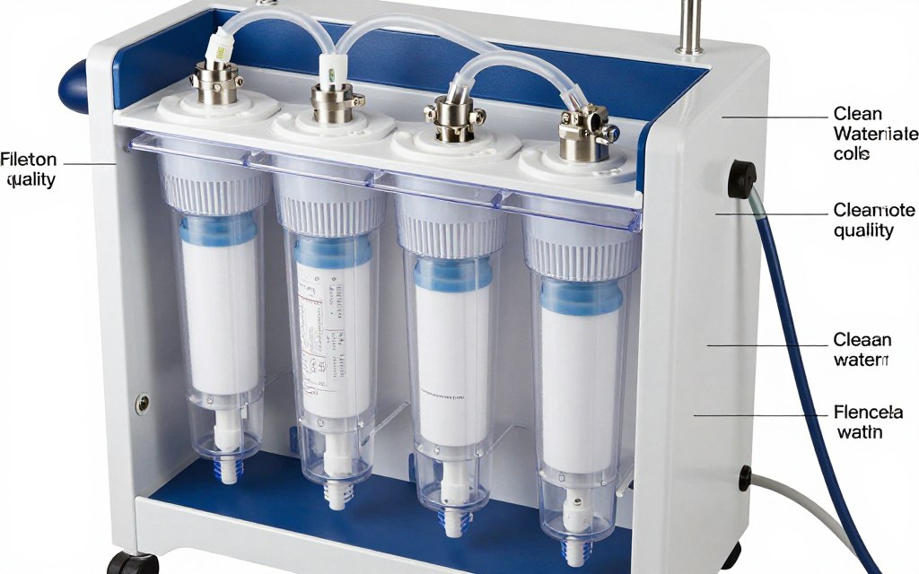 Colon hydrotherapy machine water filtration system components