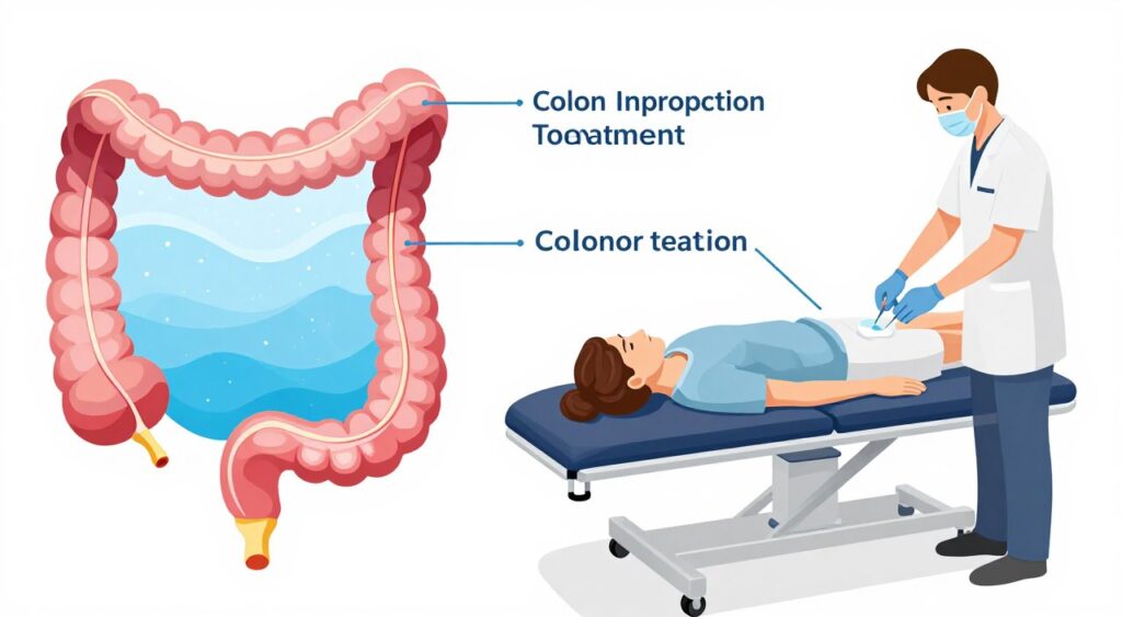 Colon hydrotherapy treatment process step by step