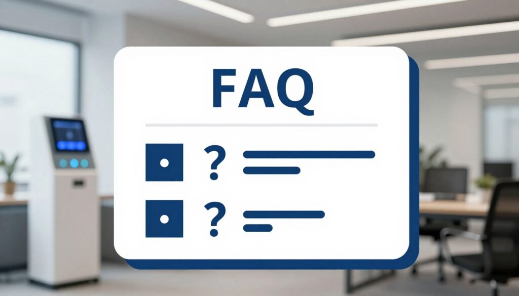 FAQ Konzept Illustration für Colon Wash Machine Geschäftskunden
