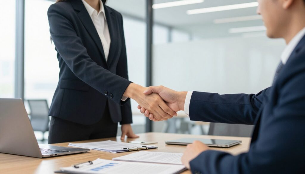 Geschäftspartnerschaft und Händeschlag
