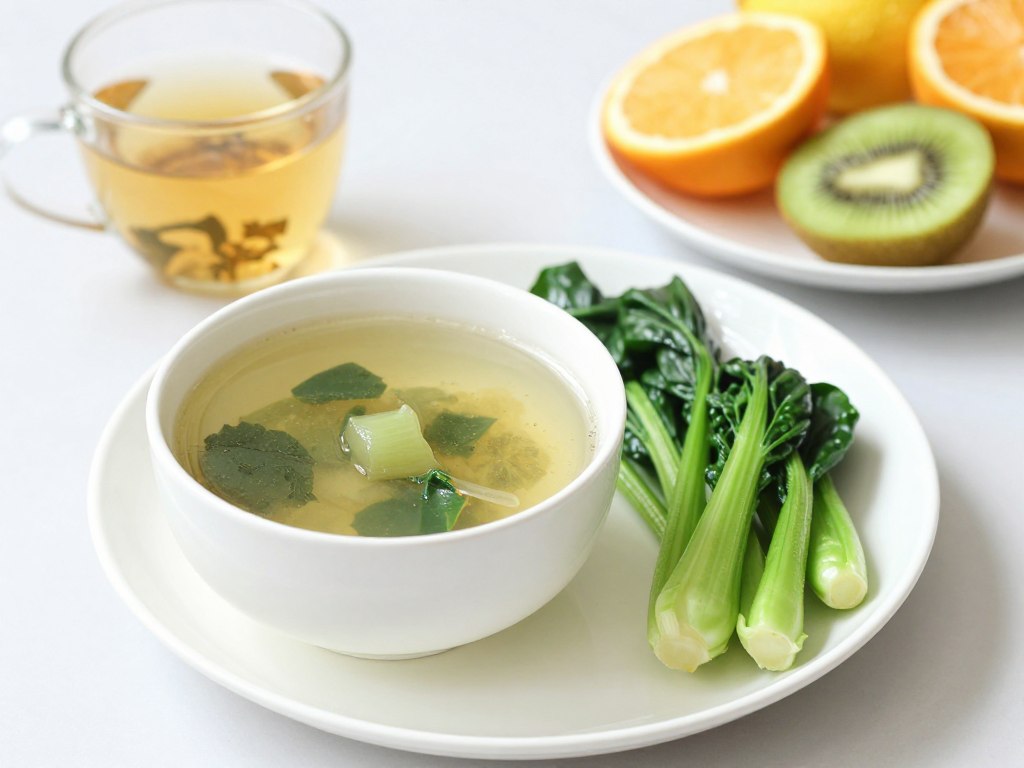 Light, nutritious meals recommended after colon hydrotherapy including soups and vegetables