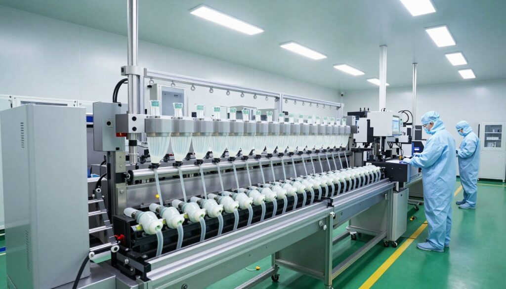 Moderne Produktionsanlage für medizinische Schläuche