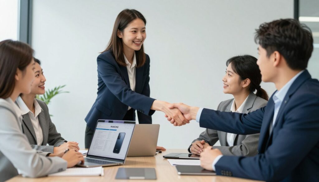 Professional business consultation discussion about colon hydrotherapy equipment partnership