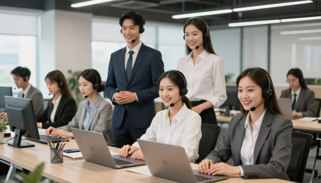 Professionelles Team bereit für Kundenservice
