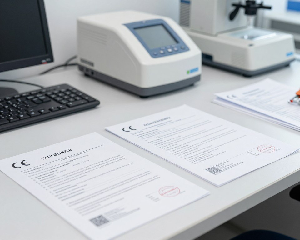 Quality control testing and certification documents for medical equipment