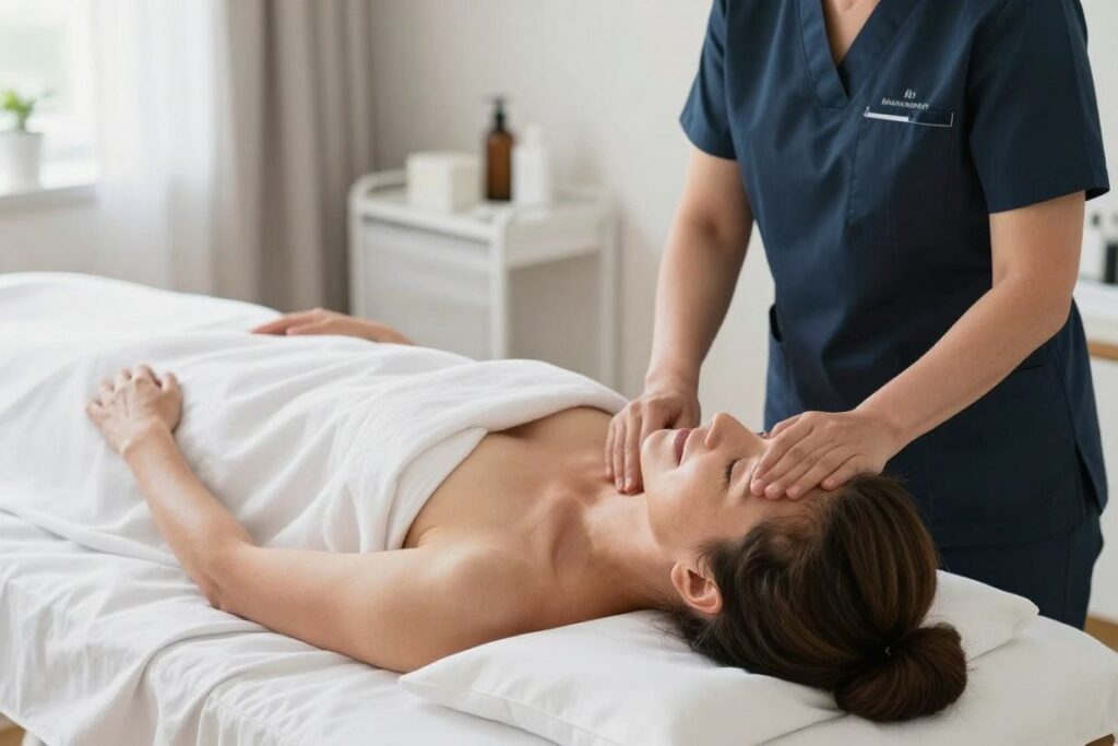 Zufriedene Patientin nach Colon Hydrotherapie Behandlung