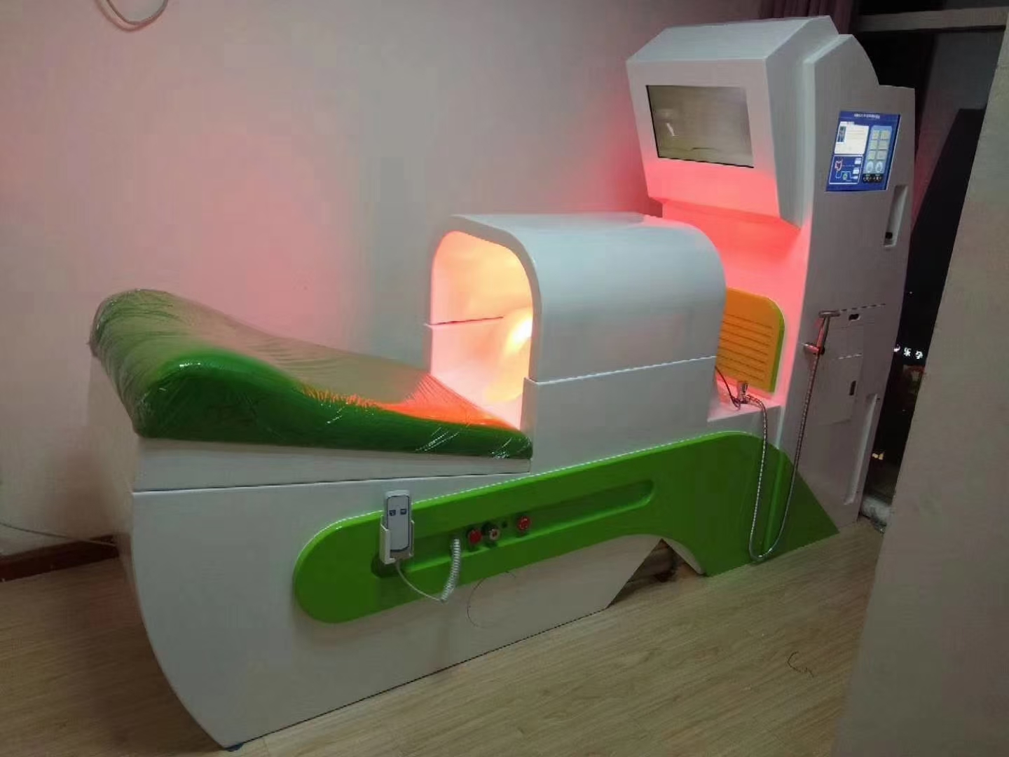Professional coffee colonic hydrotherapy equipment in modern wellness center