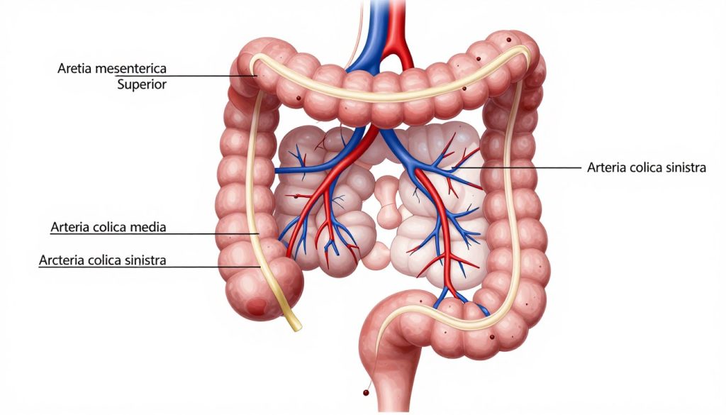 Blutversorgung Colon - Arterielle Gefäßversorgung durch Arteria mesenterica superior und inferior