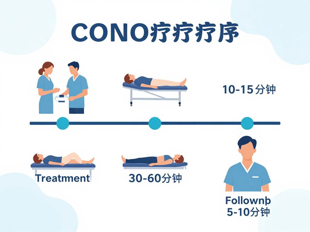 Zeitplan einer Colon Hydrotherapie Sitzung mit einzelnen Behandlungsphasen